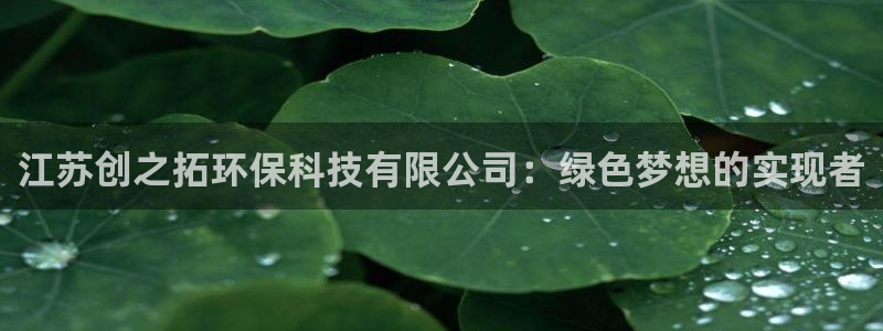 江苏创之拓环保科技有限公司：绿色梦想的实现者